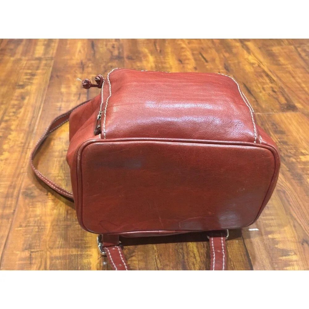 Tornabuoni Made in Italy Designer Red Leather Handbag Bag Backpack EUC